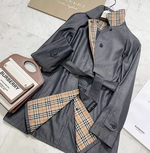 新品同様 BURBERRY バーバリー バーバリーロンドン トレンチコート スプリングコート ノバチェック 旅行 行楽 通勤 38 9号