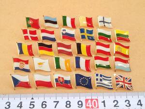 （管理番号ZP0036）国旗ピンバッジ「ＥＵ欧州連合加盟28ケ国」＋「欧州連合旗」 計29個