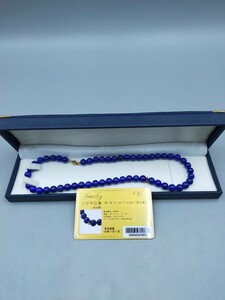 □18K YG ラピスラズリ ネックレス 18K イエローゴールド ブラックダイヤモンド約0.08ctUP