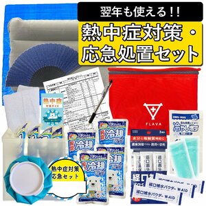 熱中症応急処置セット【冷却材を守るプラケース付】熱中症対策キット応急処置マニュアル 持ち運び便利なショルダーバッグ スポーツ 現場