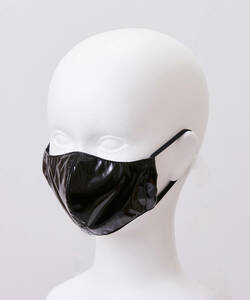 極上★黒エナメル(PVC) ファッションマスク(裏地はエナメル！)LLサイズ(男性用)ハンドメイド 光沢抜群