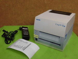 [A18935] SATO レスプリ R412v-exSTD USB／LAN／RS-232C BARCODE PRINTER ◎簡易チェック済み ACアダプタ付き