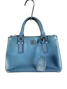 TORY BURCH◆トートバッグ/-/BLU ハンドルダメージ有