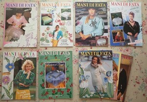 44310/Mani di Fata 9冊セット イタリアの手芸 洋雑誌 1988-1990年 ソーイング ニット 刺しゅう 刺繍 クロスステッチ レース編み