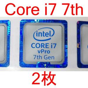 2枚 intel CORE i7 vPro 7th Gen エンブレム ロゴ ステッカー シール [XX#86.2]