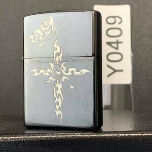 ZIPPO 美商品 arabesque cross PVD加工 オイルライター アラベスク クロス ジッポー 2005年製 Y0409