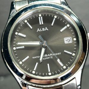 SEIKO セイコー ALBA アルバ V732-0L80 腕時計 クオーツ アナログ カレンダー ステンレススチール グレー文字盤 メンズ 新品電池交換済み