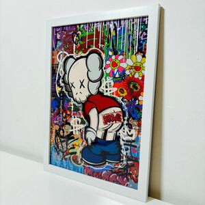 【白額付きポスター】KAWS(カウズ)21 ベアブリック(A4サイズ)