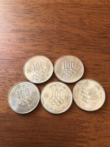 記念硬貨　札幌オリンピック記念　100円白銅貨5枚　未使用