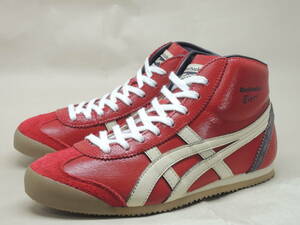 即決!定番! Onitsuka Tiger MEXICO Mid Runner クラックレザー 赤白 23.5cm / オニツカタイガー メキシコ ミッド THL328