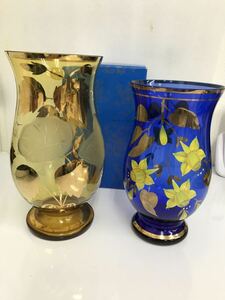 花瓶 BOHEMIA フラワーベース 花器 金彩 ボヘミア ガラス インテリア GLASS ボヘミアクリスタル