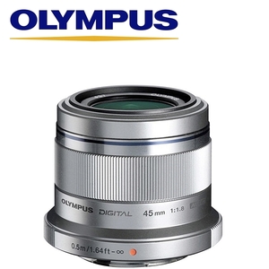 オリンパス OLYMPUS M.ZUIKO DIGITAL 45mm F1.8 単焦点レンズ マイクロフォーサーズ シルバー ミラーレス レンズ 中古