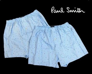 D木04961新品▼ ポールスミス トランクス 2枚セット 【 L 】 マルチストライプ パンツ 下着 アンダーウエア Paul Smith サックス系