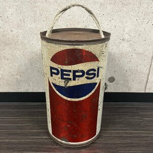 PEPSI ペプシ コーラ クーラーボックス 缶ケース トラベルクーラー 6缶 高さ約36cm 直径約21cm レトロ　041701w/T7（100）