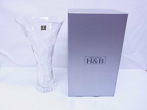 ★ HOUSE&BEST 　ハウスアンドベスト　クリスタルガラス カッティング　花瓶 HOYA ★ 未使用 保管品