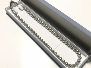 フェイクパール（グレー） 39.5g 7㎜玉 ネックレス【検/真珠】