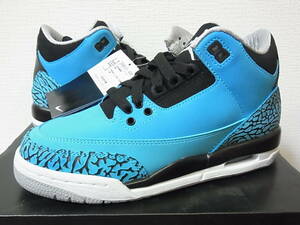 国内新品 13年製 2013 NIKE AIR JORDAN 3 RETRO BG POWDER BLUE WOLF GREY ナイキ エア ジョーダン パウダーブルー 398614-406 22.5cm 3.5Y