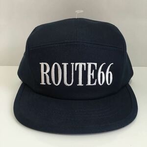 673 未使用 ROUTE66 ルート66 綿 キャップ 帽子 ハーレー バイク アメカジ 刺繍 ししゅうロゴ ネイビー 紺