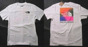 本物正規◆ノースフェイス◆Tシャツ BOX NSE ■XL■白 /OMBREGRAPHIC■ボックスロゴ 新品■アメリカ限定/691