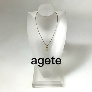 【agete】アガット ネックレス ペンダント K18 18金 ダイヤ 0.05