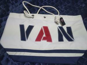 　 VAN JAC 　VAN刺繍マリントートバッグ　ホワイト　　　新品未使用 　　　アイビー　トラディショナル