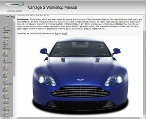 アストンマーチン V8 バンテージ S ファクトリー ワークショップマニュアル 整備書 ヴァンテージ vantage