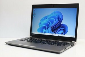 1円スタート ノートパソコン Windows11 東芝 dynabook R63 第8世代 Core i3 SSD256GB メモリ8GB Windows10 カメラ 薄型 13.3 カメラ