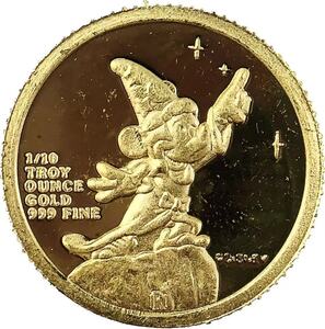 ディズニー金貨 ミッキー アメリカ 24金 純金 3.1g コイン イエローゴールド コレクション Gold