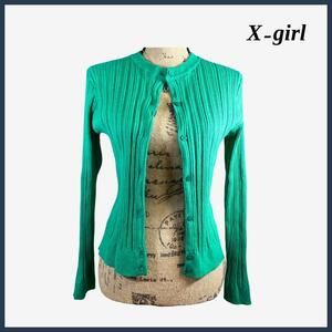 X-girl エックスガール KINIT CARDIGAN ニットカーディガン