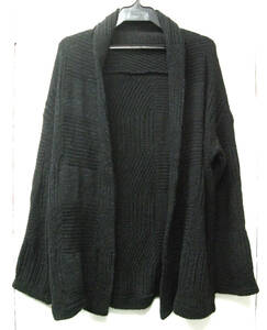 ヨウジ Yohji noir：ボタン無し ニット ジャケット ( ワイズ セーター カーディガン ボレロ マント Yohji Yamamoto noir Knit Jacket
