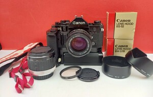 ■ Canon A-1 一眼レフ フィルムカメラ ボディ New FD 50mm F1.4 レンズ 動作確認済 シャッター、露出計OK 付属品 キャノン