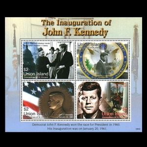 ■ユニオン島切手　ジョン・Ｆ・ケネディ大統領　4種シート