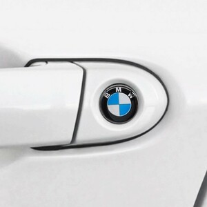 BMW ビーエムダブリュー 3D クリスタルエンブレム 14mm 鍵穴マーク 鍵穴隠し キーレス ブラック f1