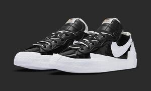 28.0㎝ NIKE Sacaiブレーザー blazer Low Black Patent Leather ブレザー ブラック パテント