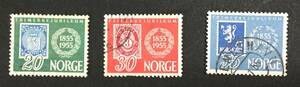 ノルウェーの切手 1955年切手100年3種