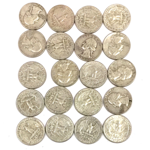 送料360円 アメリカ合衆国 クォーターダラー リバティコイン 20枚 セット 硬貨 古銭 記念コイン QR044-300 同梱NG
