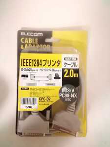 未使用　ELECOM エレコム IEEE1284プリンタ　62Ω対応　ケーブル2.0m CPC-D2