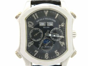 1円◆稼働◆ NICOLA VALENTINO ブラック 自動巻き ユニセックス 腕時計 M13108