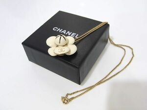 1円 CHANELシャネル ネックレス カメリアモチーフ 02P ココマーク アイボリー ゴールドカラー レディース アクセサリー