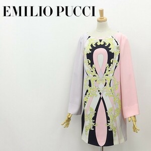 国内正規品◆EMILIO PUCCI エミリオ プッチ シルク100％ 総柄 ワンピース 38