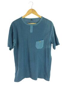 Nigel Cabourn◆Tシャツ/50/コットン/BLU/ボーダー/55-U-8110