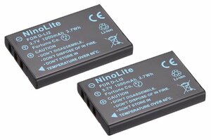 2個セット FUJIFILM 富士フイルム NP-60 互換バッテリー FinePix 50i F401 F410 F601 M603 等 対応 BC-65S対応 battery