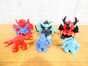 ◎ジャンク 当時もの 丸越 SDガンダム ガン消し スーパーデカガンダム 武者頑駄無 3体セット まとめて おまけ付き 約7cm ＠送料520円(4)