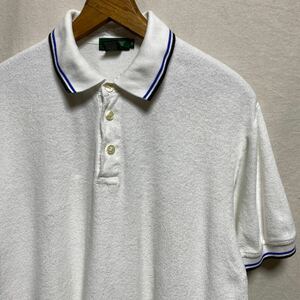 オールド　J.CREW パイルポロシャツ　90s 00s 古着 半袖　ホワイト　パイル　コットン　ポロシャツ ジェイクルー JCREW