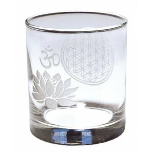 ★ 新品/ドイツ再入荷 「flower of life × lotus × om」 glass/フラワーオブライフ×蓮×オーム グラス (ss001) /キャンドルホルダーにも