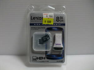 未使用・未開封品　カードリーダー付き　8GB　microSDHCカード　Lexar microSDカード　メモリーカード