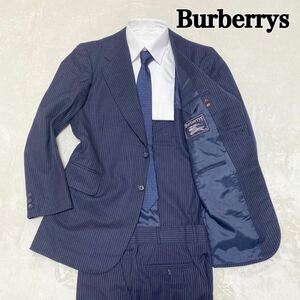 1円〜極美品 Burberrys バーバリーズ スーツ セットアップ ストライプ ネイビー 2B 背抜き Mサイズ