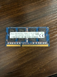 SKhynix 8GB 2Rx8 PC3L-12800S　ノート用メモリー　1枚