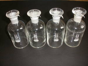 SIBATA(柴田科学) 細口試薬瓶 共栓瓶（透明） 250ml 4本セット①