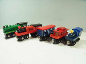 2306　Battat　バタット　木製　機関車　貨車　5両セット　高級玩具
